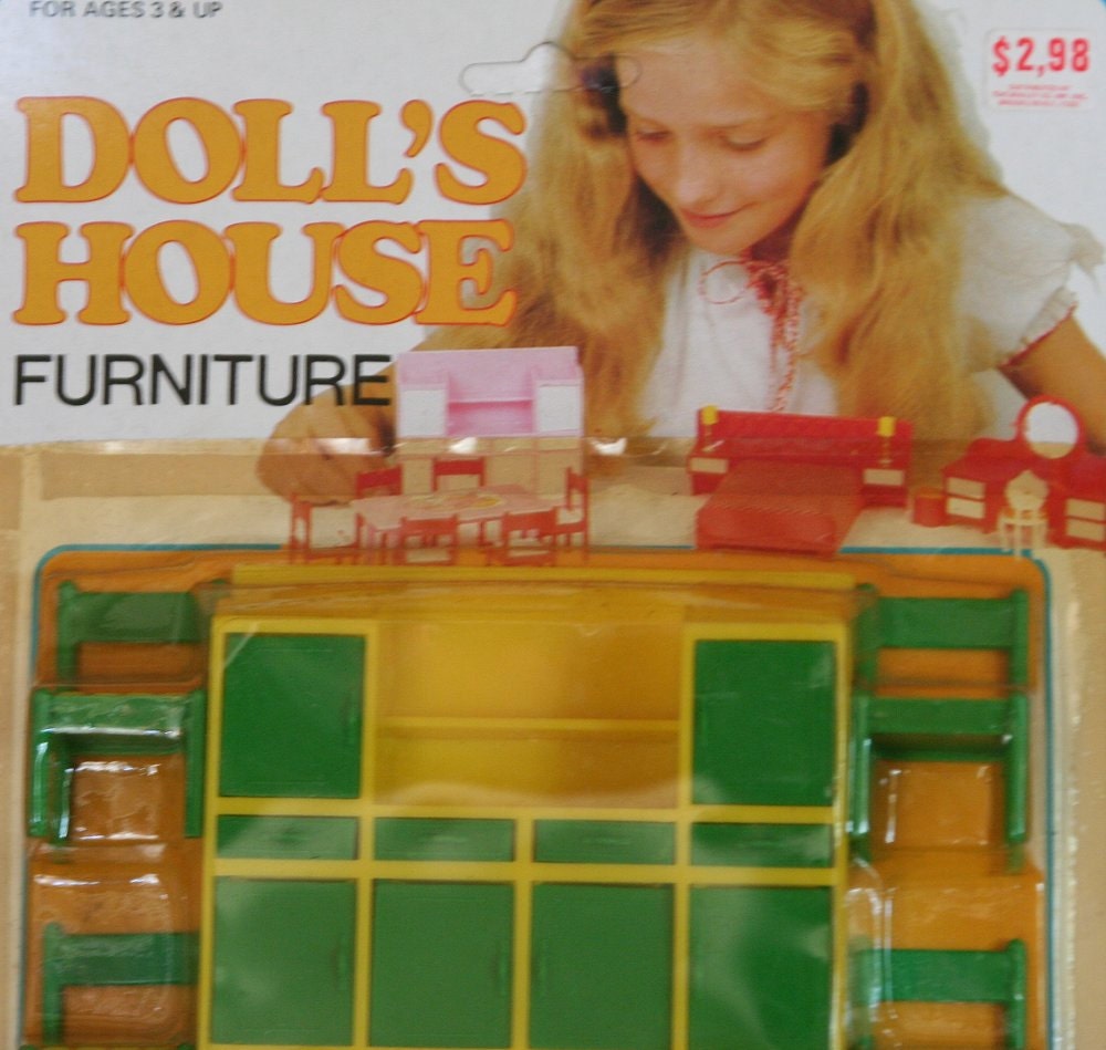 Meubles De Poupée Frade En Bois – Mobilier Miniature Vintage Années 70 – Occasion