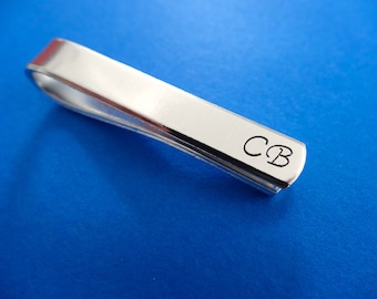 Custom Tie Clip - Initials - Monogram - Personalized Tie Bar