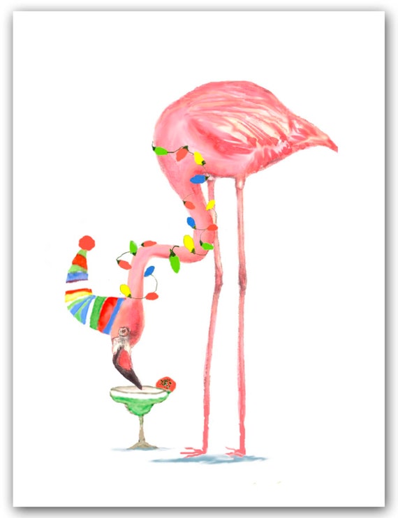 Download Flamingo Christmas cards Cocktail card Margarita Tropical