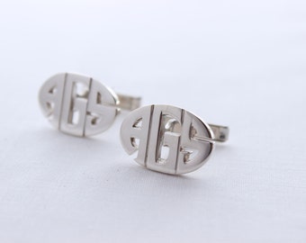 Custom Cufflinks, Oval Monogram Cuff Links , Made to order, Personalized Cuff Links, For Groom, Groomsmen, Husband