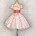 SUMMER SALE Vintage Pink and White Party Dress Original Painting in Oil by LARA 11x14