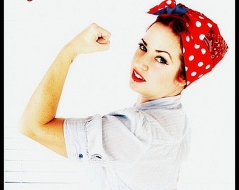 Betty Bandana in Rosie Riveter Red Polka Dot Print.....New Size and Style