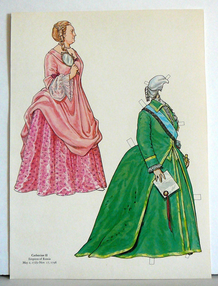Vintage Paper Dolls Uncut Catherine Empress of by EvelynnsAlcove