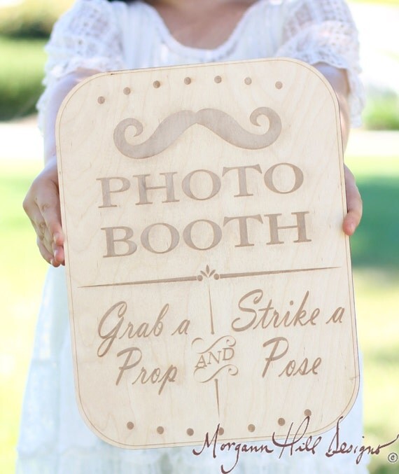 Photo Booth Sign Rustic Chic Wedding Decor Photo Prop (Item Number 20204) by braggingbags