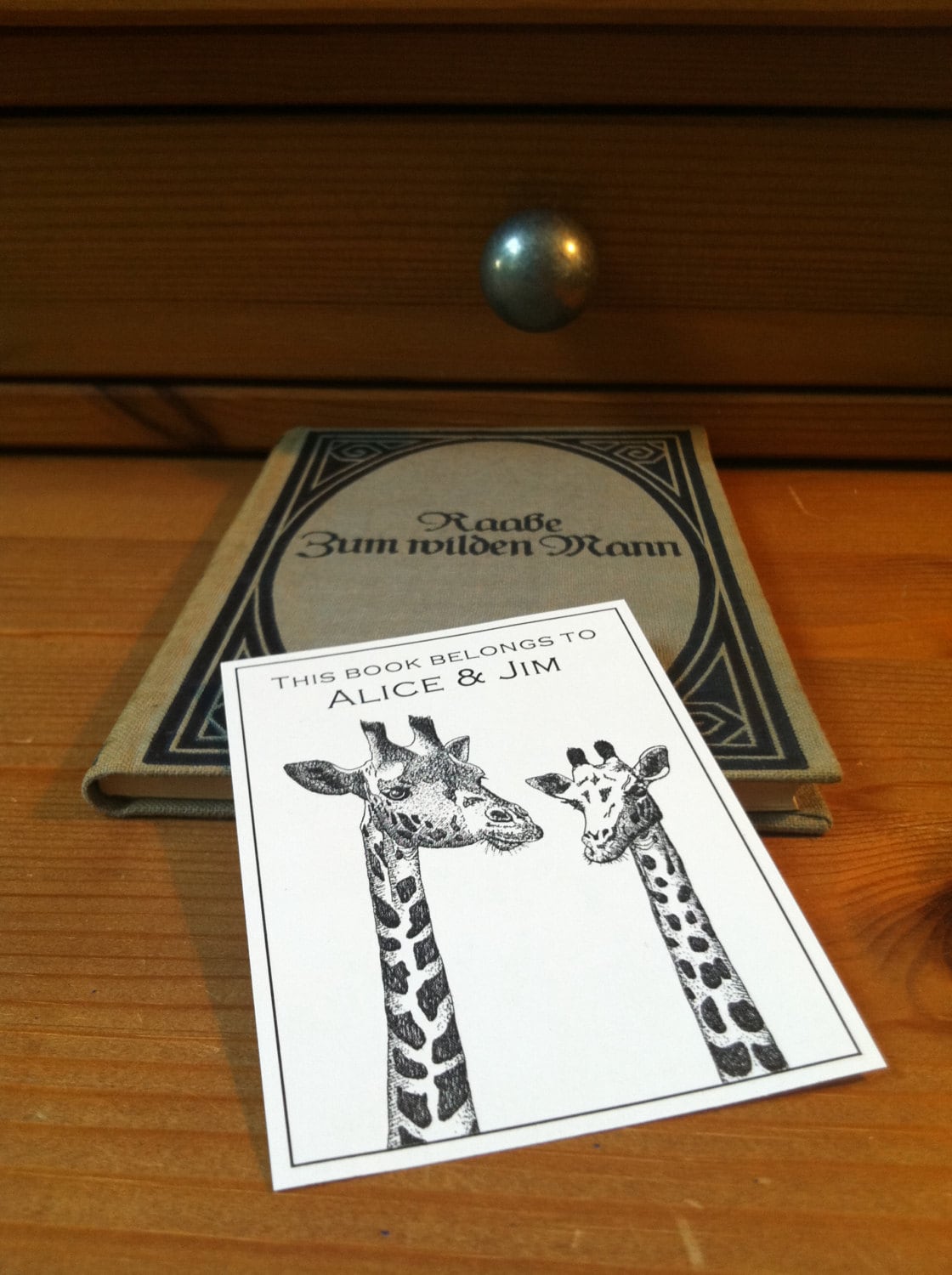 Giraffe Love Wedding Gift Bookplates 50 Personalized