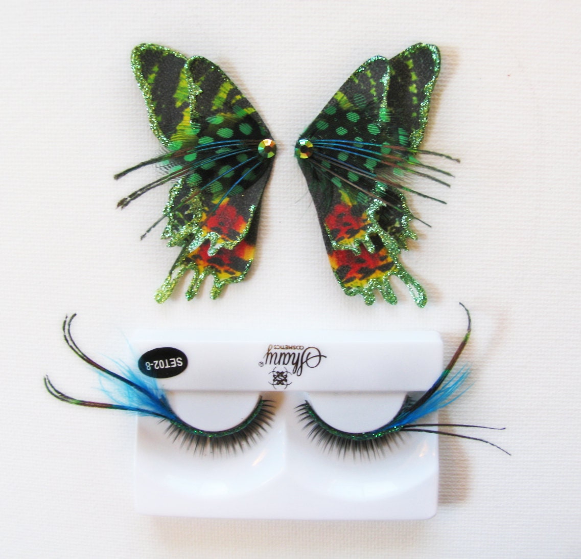 Rainbow Sunset Moth Butterfly Eyelashes