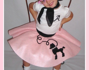 Adorable Toddler Custom Made LuLu poodle skirt Your choice of Size and Color 0-12mos,1t-2t,3t-4t Prices from 20.00 and up!
