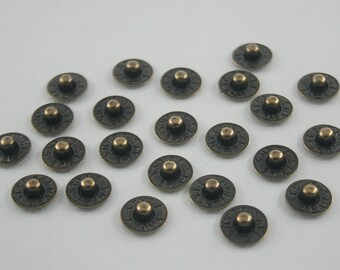 50 pcs Antique Brass Jean Rivets Jeans Button Denim Rivets Leather Craft Decorations Findings 9 mm. BR9 K