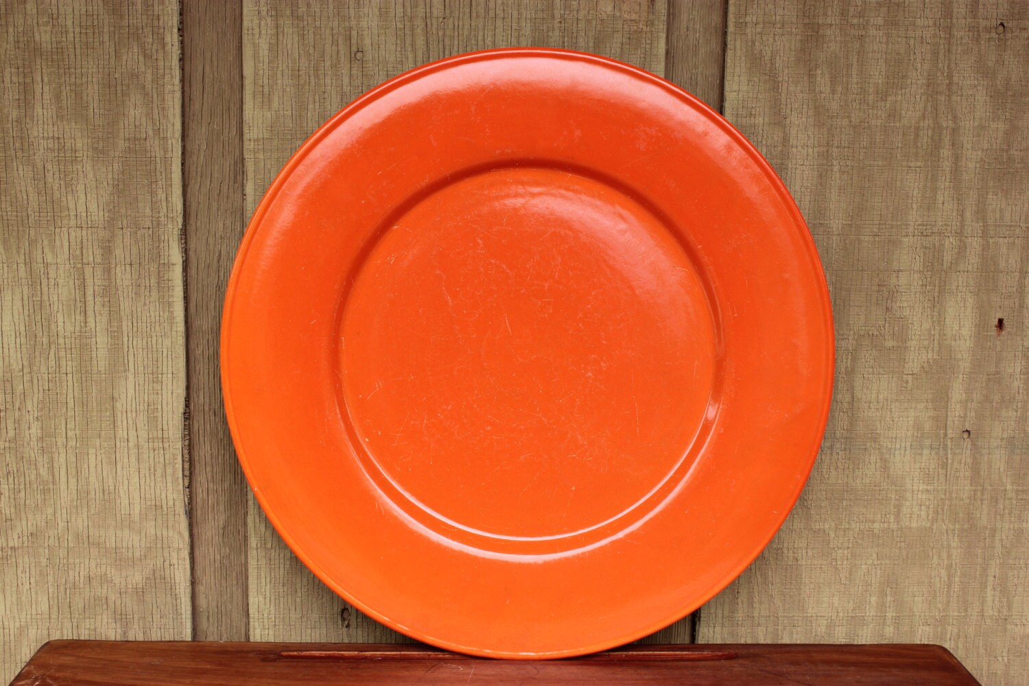 Uranium Red Orange Chop Plate Platter