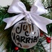 Just Married Christmas Ornament, Wedding Ornament, Just Married, First Christmas, Bride, Groom, Mr and Mrs, Christmas Ornament