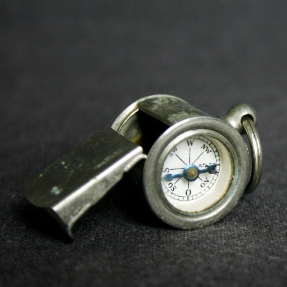 Antique whistle with a builtin compass. Never lose your way