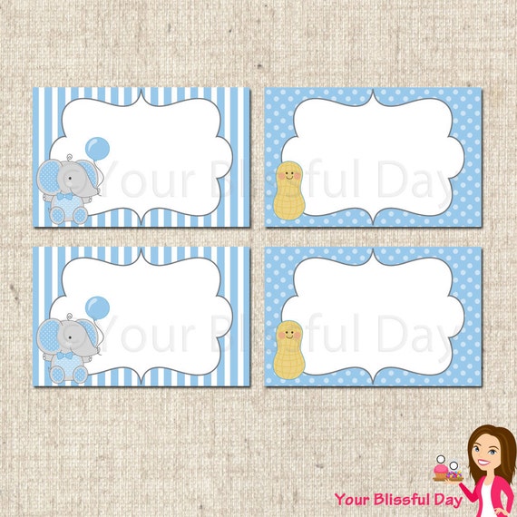 PRINTABLE Little Peanut Elephant First Birthday Boy Label Tents Il_570xn
