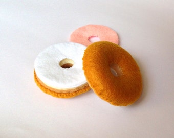 felt food bagel set eco friendly children's pretend felt play food for kids toy kitchen
