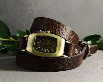 Wrap Watch, Leather Watch, Unique Watch, Unique Womens Watch, Bracelet Watch, Leather Wrist Watch, Watch for her, Friendship Watch, Gifts