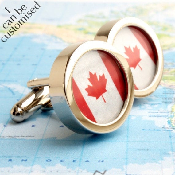 Canada Flag Cuff Links Maple Leaf Canadian Cufflinks or