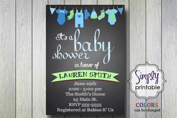Baby Shower Invite Clothesline Il_570xn