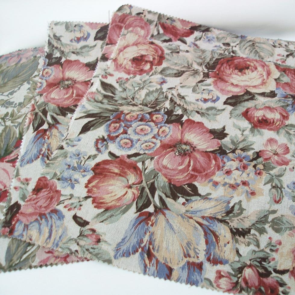 Vintage Fabric Panels Lot of 9 Floral Upholstery by WhimzyThyme