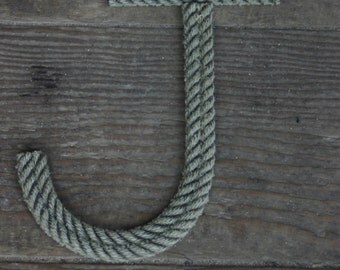 8 INCH Rope Letters Custom Upcycled Rope Nautical Decor Great For Nursery or Weddings