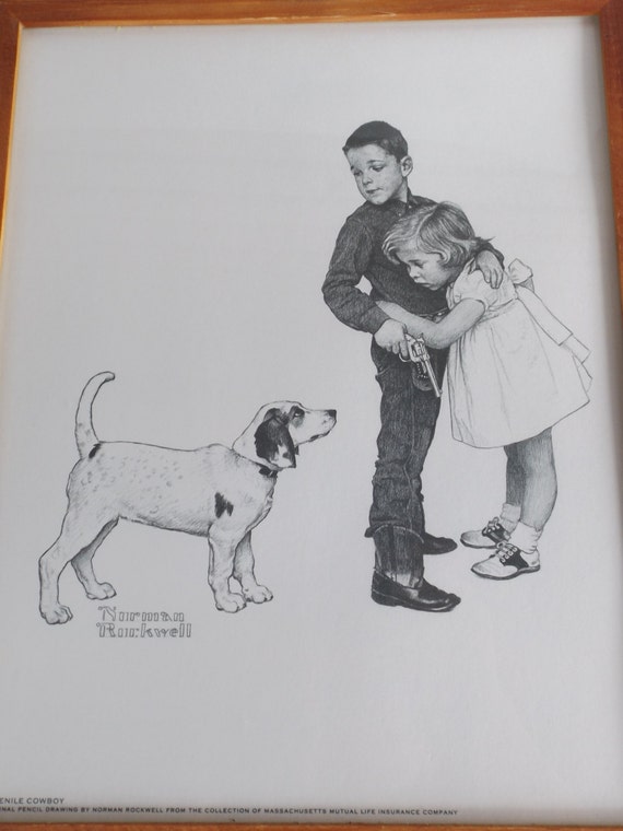 Norman Rockwell original pencil drawing vintage print