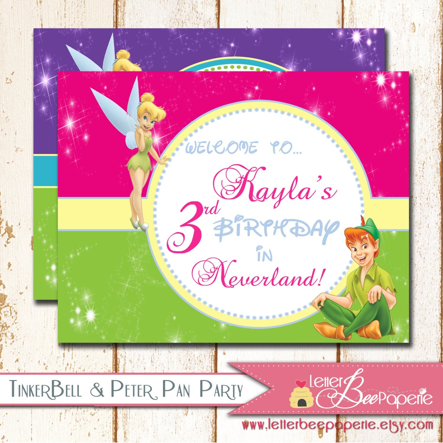 Custom Tinkerbell Party Welcome Sign DIY Printable Girls