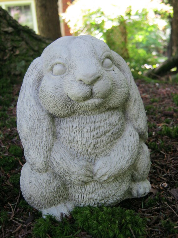 Rabbit Statue, Garden Rabbit, Cement Rabbits, Chubby Bunny Rabbit