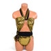Large Bathing Suit Metallic Gold on Black Wrap Around Swimsuit Gold Body Suit Unique Swimwear for Women, Teens and Maternity One Wrap