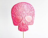 3 Raspberry Sugar Skull Lollipops: Pink Nightmare Il_170x135