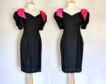 80s Glam Black Party Dress