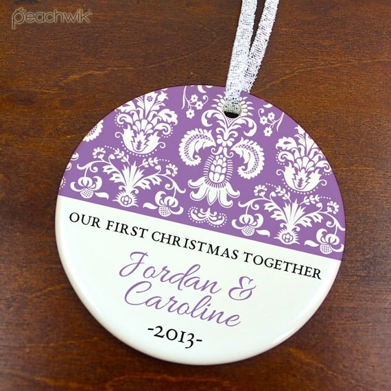 our first christmas together ornament damask personalized our first christmas together ornament damask personalized
