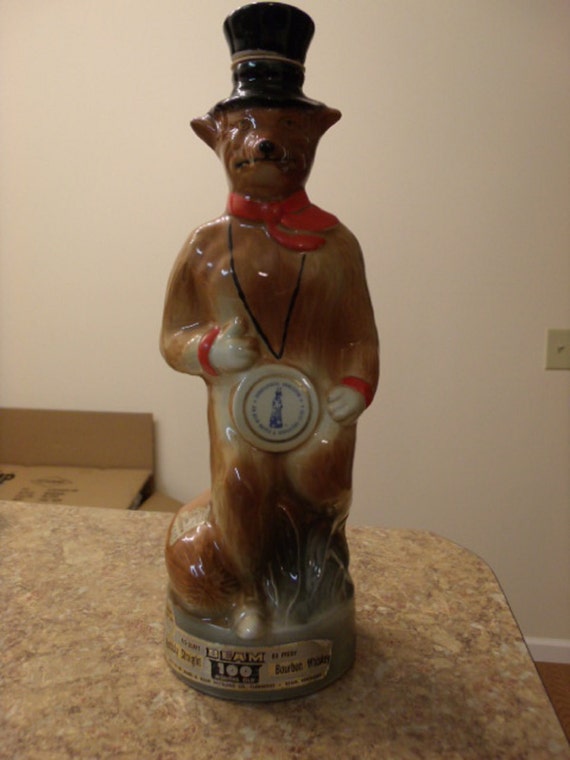 Collectible Decanter Jim Beam Fox Decanter 1974 Whiskey