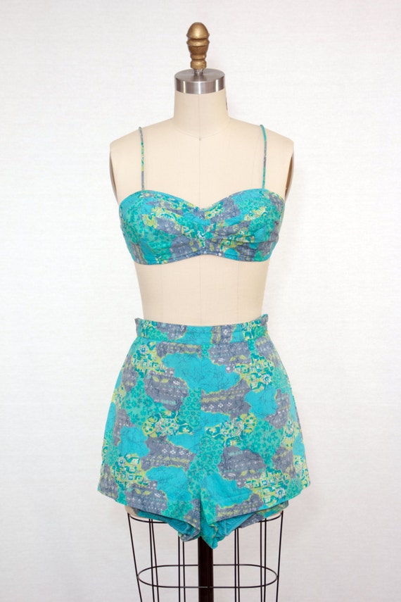 Vintage 1950s Swimsuit / 1950s Vintage PlaySuit / 1950s Two