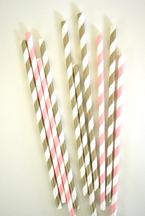 Pink Ballerina Paper Straws // Little Princess // Gold and pink // Baby shower // Cake Pops // Party favors Il_570xn