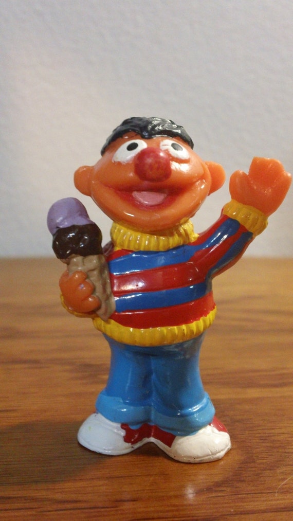 Ernie with ice cream cone vintage 1980s Sesame by