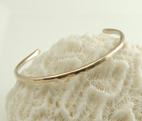 14K Gold Fill Hammered Cuff Bracelet