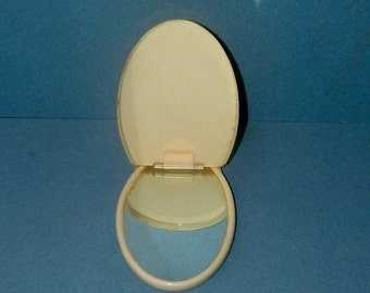 Edwardian Compact Mirror Vintage Ladies Cream Celluloid Antique Accessories