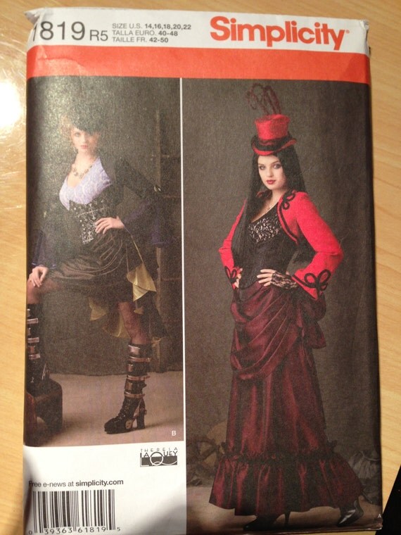 Simplicity Costume Sewing Pattern 1819 Uncut Misses Steampunk
