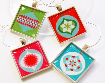 Wine Glass Charms, Christmas Wine Charm, Wine Charms, table setting,entertaining,gift for wine lover,Christmas party,stocking stuffer (2767)