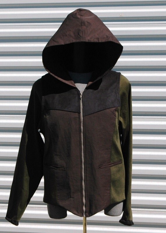The Hood XL Mens Army Green Black Ultra Suede by OLearStudios