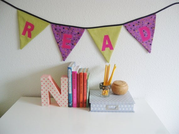 School decoration, Classroom decor, Back to school, Fabric banner, Bunting banner, Green, purple