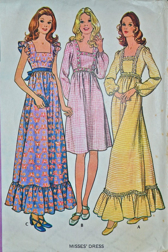 1970s Vintage McCall's Pattern 3131 Misses Dress size 12