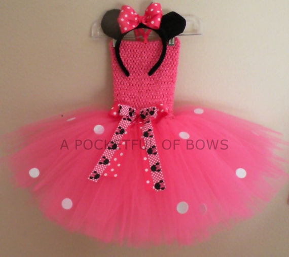 Minnie Mouse Tutu Dress Birthday Tutu Dress Pink Toddler Tutu Costume