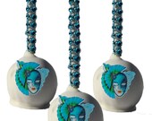 Edible Masquerade Decorations - 15 Edible Cake Pop Stickers - Edible Masquerade Masks Aqua Il_170x135