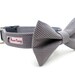 Micro Houndstooth - Dark/Light Grey Dog Collar (INCLUDES matching Bow Tie)
