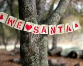 We Love Santa Christmas Burlap Banner Il_170x135