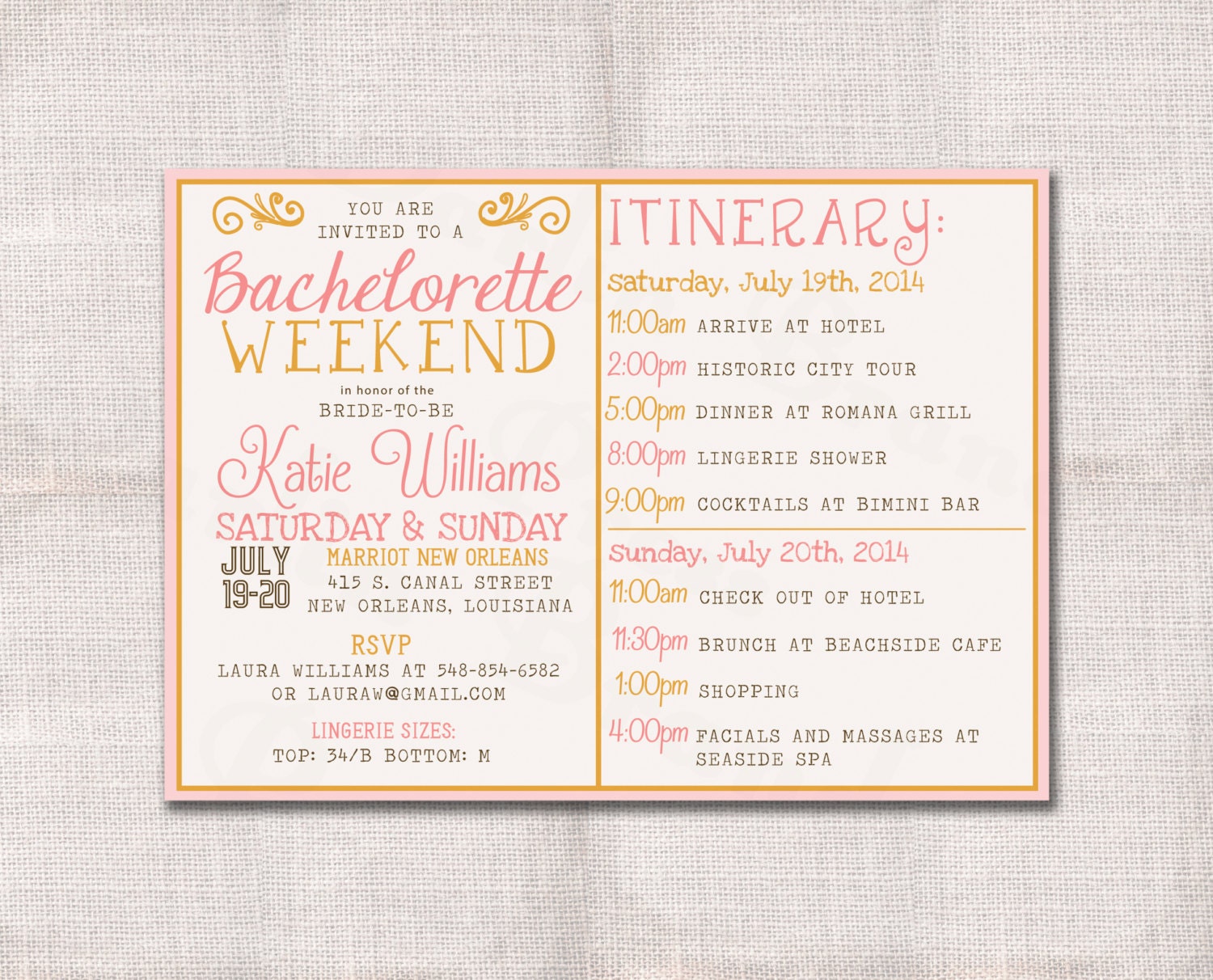 Bachelorette Weekend Invitation Wording 1