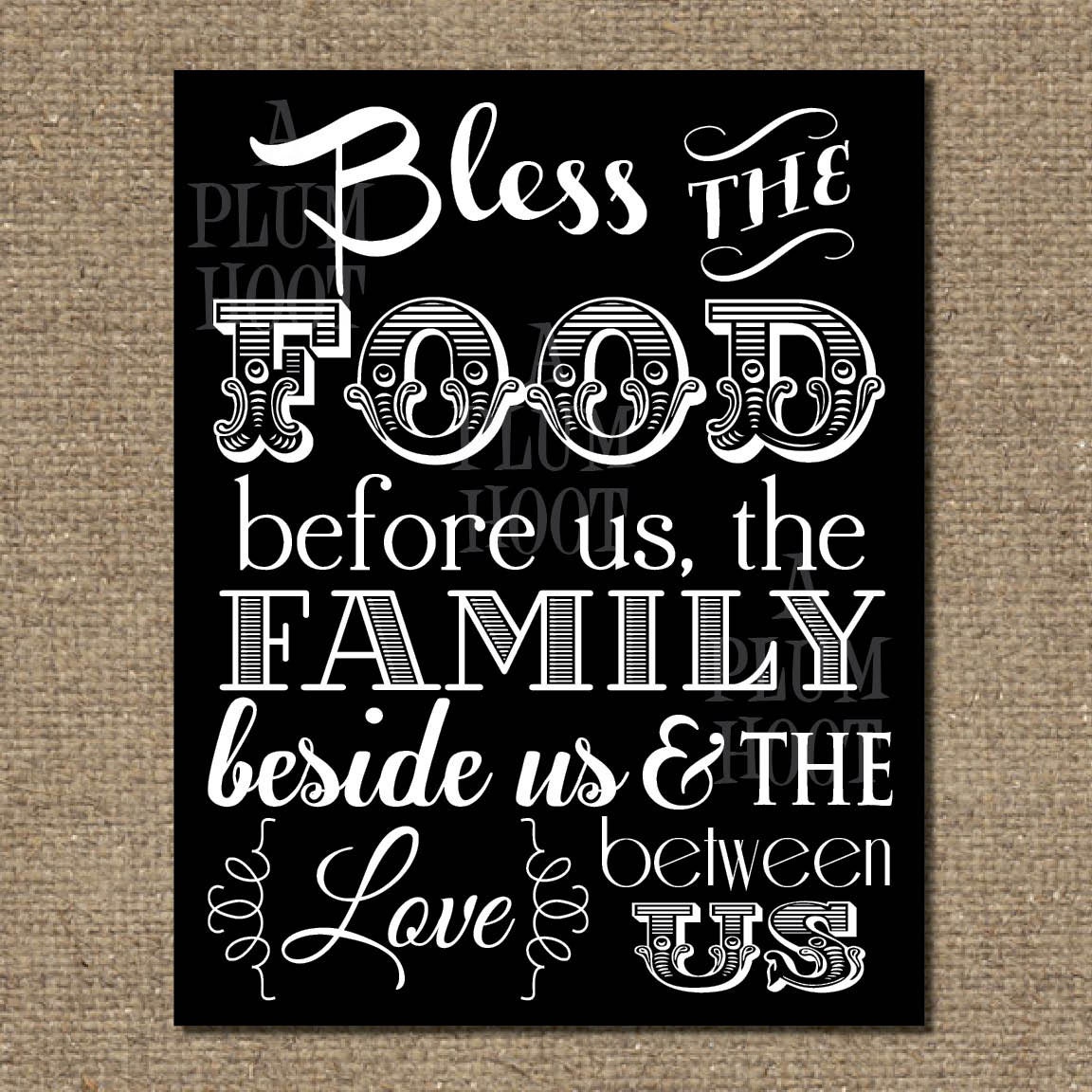 Kitchen Blessing/Prayer Art Printable. Instant Download.