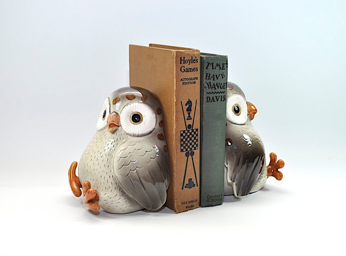 Vintage Owl Bookends Book Ends Fitz and Floyd Ceramic Owl