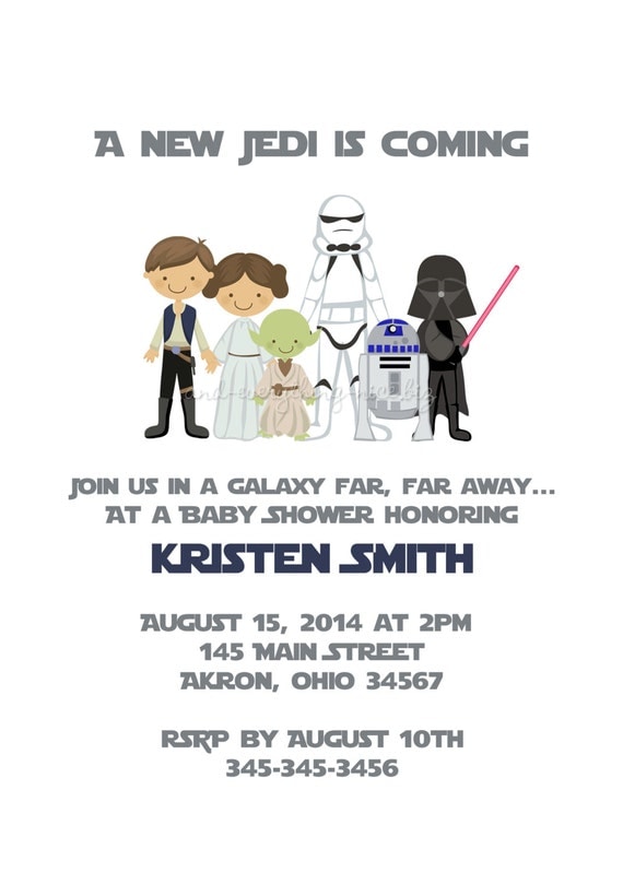 Star Wars Baby Shower Birthday Invitations | Custom Design ...