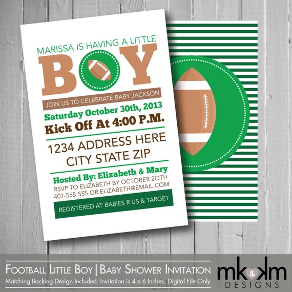 Football Baby Shower Invitation : Little Boy by MKKMDesigns