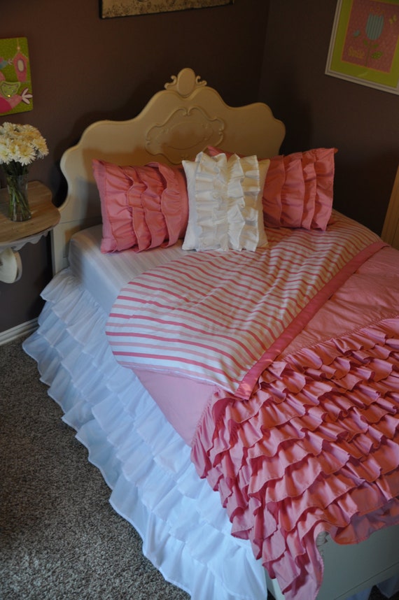 Items similar to Custom Bedding Pink and White on Etsy